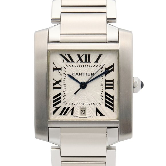 Cartier Tank Française LM Men's Stainless Steel Watch, Silver (W51002Q3) - Picture 1 of 15